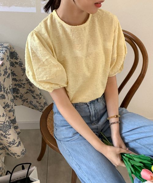 emi+(エミプラス)の「ボリュームスリーブブラウス(シャツ/ブラウス・レディース・ホワイト/イエロー/ブルー・FREE)」の3枚目の写真