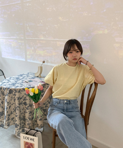 emi+(エミプラス)の「ボリュームスリーブブラウス(シャツ/ブラウス・レディース・ホワイト/イエロー/ブルー・FREE)」の7枚目の写真