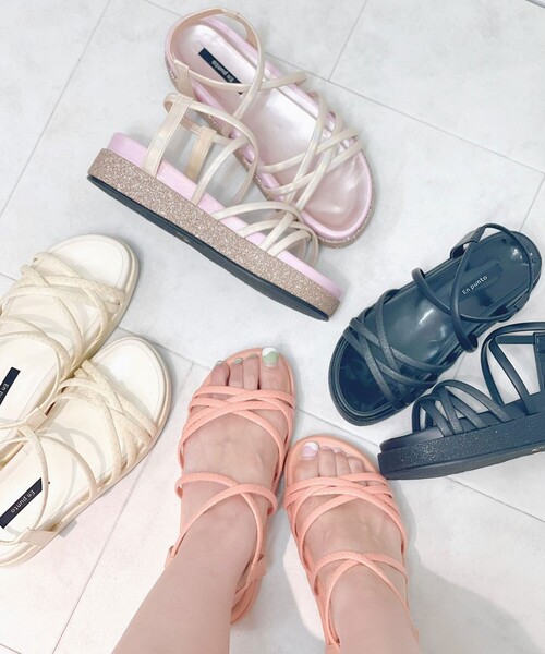 En Punto（エンプント）の「【残り オレンジL】ストラップスポーツサンダル（サンダル・レディース・オレンジ/ネイビー系6/ブラック/アイボリー・S/M/L/LL）」の11枚目の写真