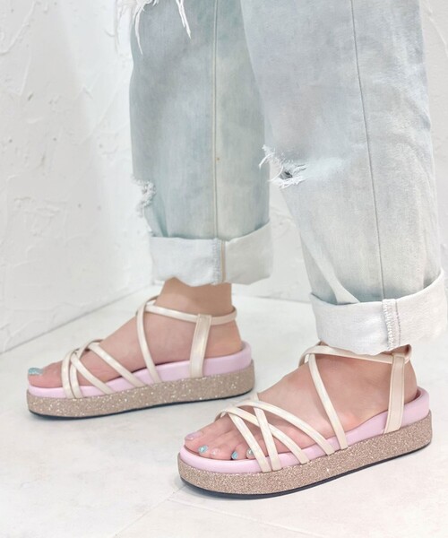 En Punto（エンプント）の「【残り オレンジL】ストラップスポーツサンダル（サンダル・レディース・オレンジ/ネイビー系6/ブラック/アイボリー・S/M/L/LL）」の4枚目の写真