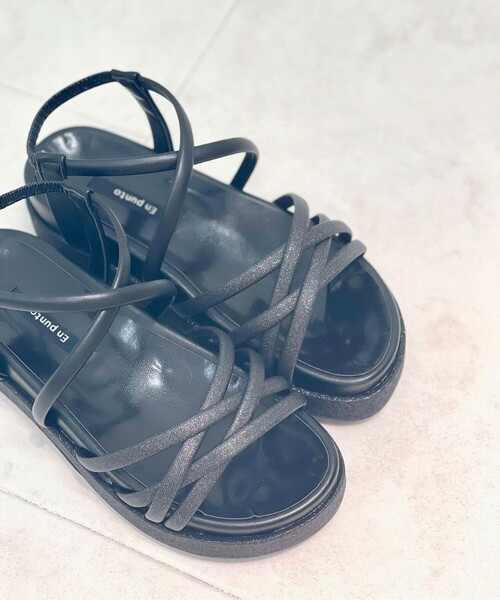 En Punto（エンプント）の「【残り オレンジL】ストラップスポーツサンダル（サンダル・レディース・オレンジ/ネイビー系6/ブラック/アイボリー・S/M/L/LL）」の3枚目の写真