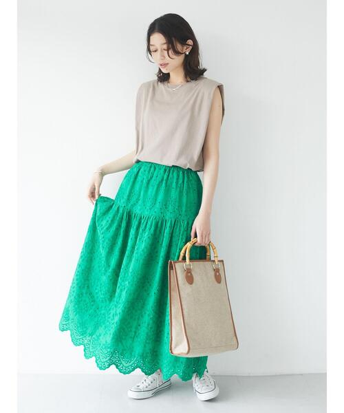 Green　Parks（グリーンパークス）の「・バンブーハンドルスクエアトート＊（トートバッグ・レディース・ベージュ/ブラウン/アイボリー・FREE）」の11枚目の写真