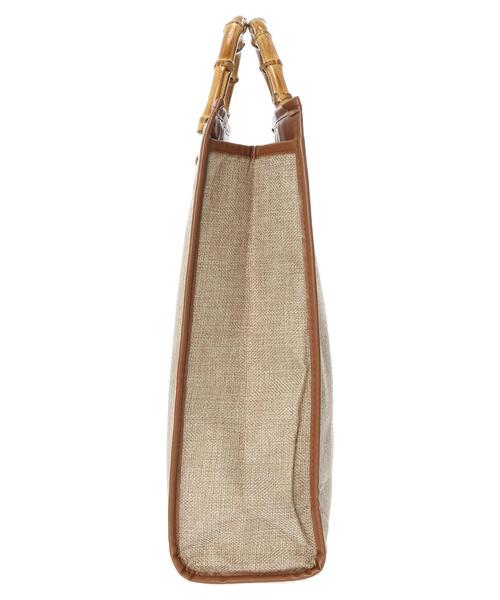 Green　Parks（グリーンパークス）の「・バンブーハンドルスクエアトート＊（トートバッグ・レディース・ベージュ/ブラウン/アイボリー・FREE）」の16枚目の写真