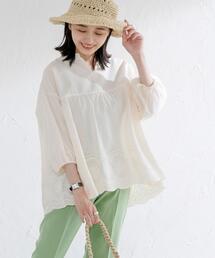 coen | 刺繍スキッパーブラウス(シャツ/ブラウス)