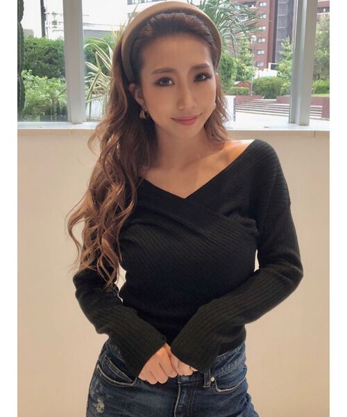 RESEXXY（リゼクシー）の「Vネックニット（ニット/セーター・レディース・ブラック・FREE）」の11枚目の写真