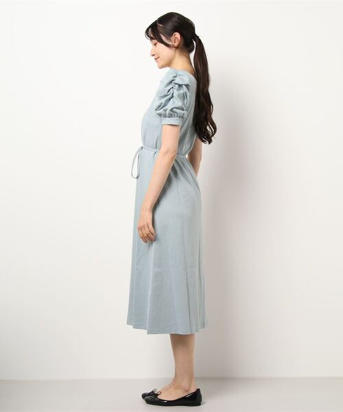 NOMAE(ノーマエ)の「【NOMAE】カットソーギャザースリーブワンピース(ワンピース・レディース・ベージュ/ライトブルー/ブラック/レッド・FREE)」の5枚目の写真