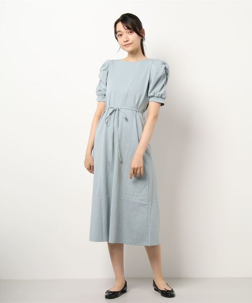 NOMAE(ノーマエ)の「【NOMAE】カットソーギャザースリーブワンピース(ワンピース・レディース・ベージュ/ライトブルー/ブラック/レッド・FREE)」の9枚目の写真