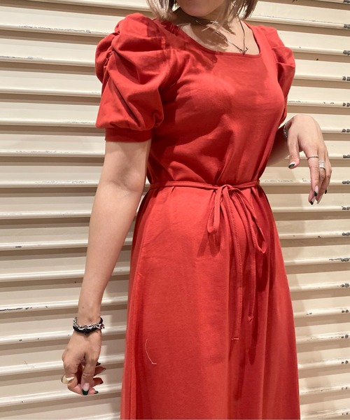 NOMAE(ノーマエ)の「【NOMAE】カットソーギャザースリーブワンピース(ワンピース・レディース・ベージュ/ライトブルー/ブラック/レッド・FREE)」の19枚目の写真