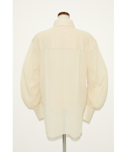 THROW by SLY（スローバイスライ）の「THROW SHIRRING SLEEVE SH シャーリング スリーブ シャツ（シャツ/ブラウス・レディース・ライトブラック/ライトベージュ・FREE）」の3枚目の写真