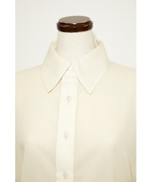 THROW by SLY（スローバイスライ）の「THROW SHIRRING SLEEVE SH シャーリング スリーブ シャツ（シャツ/ブラウス・レディース・ライトブラック/ライトベージュ・FREE）」の7枚目の写真