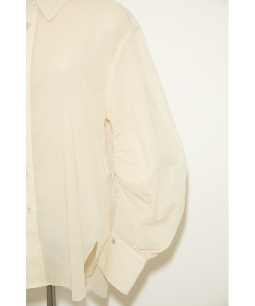 THROW by SLY（スローバイスライ）の「THROW SHIRRING SLEEVE SH シャーリング スリーブ シャツ（シャツ/ブラウス・レディース・ライトブラック/ライトベージュ・FREE）」の10枚目の写真