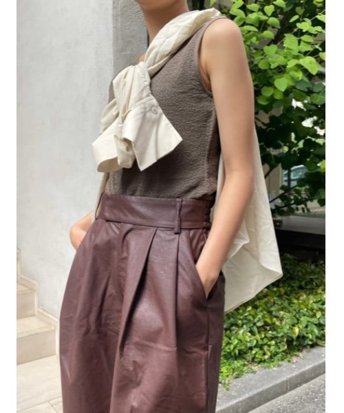 THROW by SLY（スローバイスライ）の「THROW SHIRRING SLEEVE SH シャーリング スリーブ シャツ（シャツ/ブラウス・レディース・ライトブラック/ライトベージュ・FREE）」の16枚目の写真