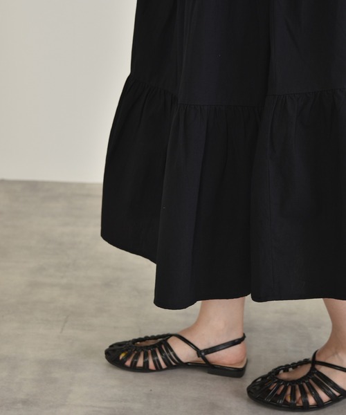 w closet（ダブルクローゼット）の「ティアードドッキングワンピース（ワンピース・レディース・チャコールグレー/ブラック/モカ・FREE）」の9枚目の写真