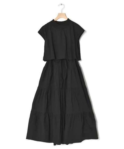 w closet（ダブルクローゼット）の「ティアードドッキングワンピース（ワンピース・レディース・チャコールグレー/ブラック/モカ・FREE）」の11枚目の写真