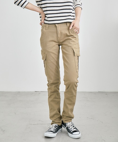 Fashion Letter(ファッションレター)の「ストレッチカーゴパンツ(カーゴパンツ・レディース・カーキ/ベージュ/ブラック・M/L/LL/4L/3L)」の4枚目の写真