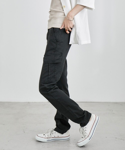 Fashion Letter(ファッションレター)の「ストレッチカーゴパンツ(カーゴパンツ・レディース・カーキ/ベージュ/ブラック・M/L/LL/4L/3L)」の10枚目の写真