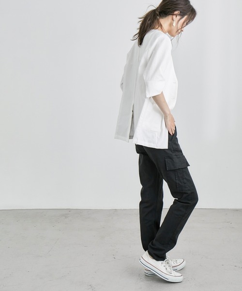 Fashion Letter(ファッションレター)の「ストレッチカーゴパンツ(カーゴパンツ・レディース・カーキ/ベージュ/ブラック・M/L/LL/4L/3L)」の11枚目の写真