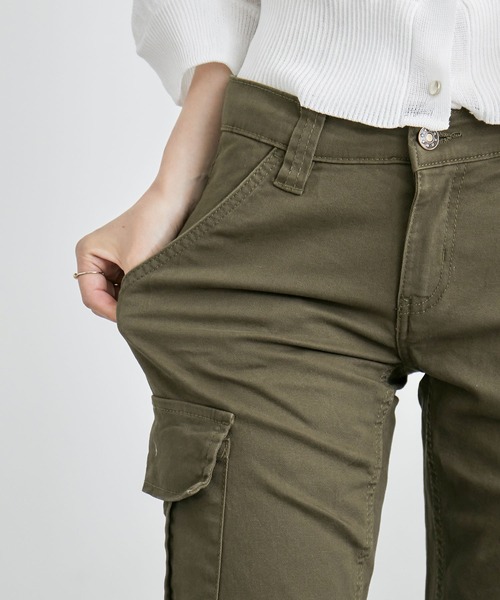 Fashion Letter(ファッションレター)の「ストレッチカーゴパンツ(カーゴパンツ・レディース・カーキ/ベージュ/ブラック・M/L/LL/4L/3L)」の21枚目の写真