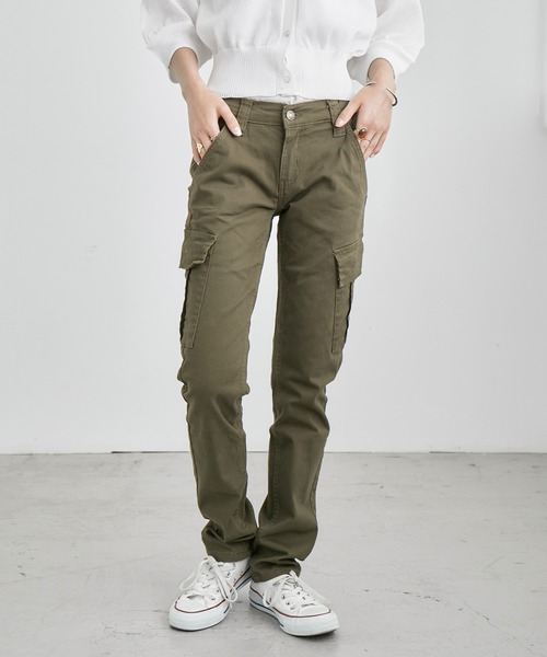 Fashion Letter(ファッションレター)の「ストレッチカーゴパンツ(カーゴパンツ・レディース・カーキ/ベージュ/ブラック・M/L/LL/4L/3L)」の17枚目の写真