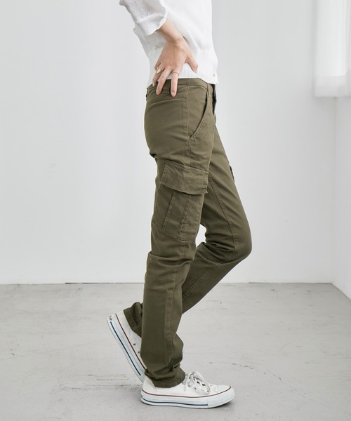 Fashion Letter(ファッションレター)の「ストレッチカーゴパンツ(カーゴパンツ・レディース・カーキ/ベージュ/ブラック・M/L/LL/4L/3L)」の18枚目の写真