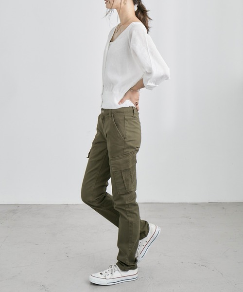 Fashion Letter(ファッションレター)の「ストレッチカーゴパンツ(カーゴパンツ・レディース・カーキ/ベージュ/ブラック・M/L/LL/4L/3L)」の19枚目の写真
