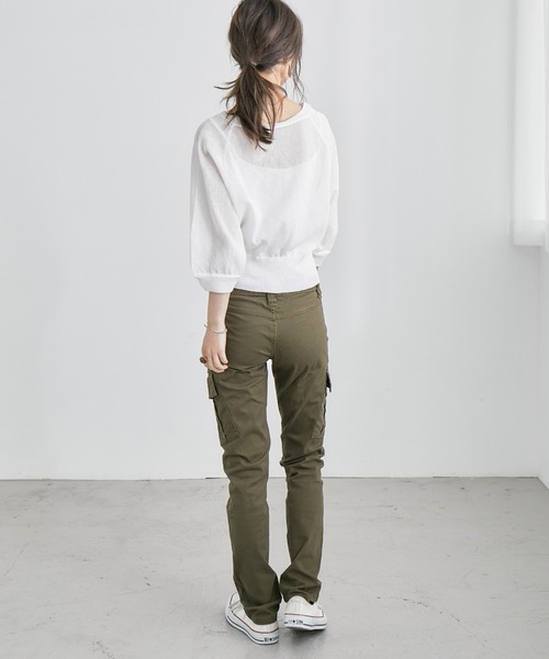 Fashion Letter(ファッションレター)の「ストレッチカーゴパンツ(カーゴパンツ・レディース・カーキ/ベージュ/ブラック・M/L/LL/4L/3L)」の20枚目の写真