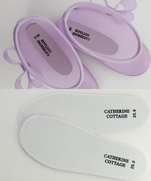 Catherine Cottage（キャサリンコテージ）の「サイドリボン　ラメレインブーツ（レインシューズ・キッズ・サックスブルー/ライラック・23/22/20/18/17/19/21/16）」の6枚目の写真