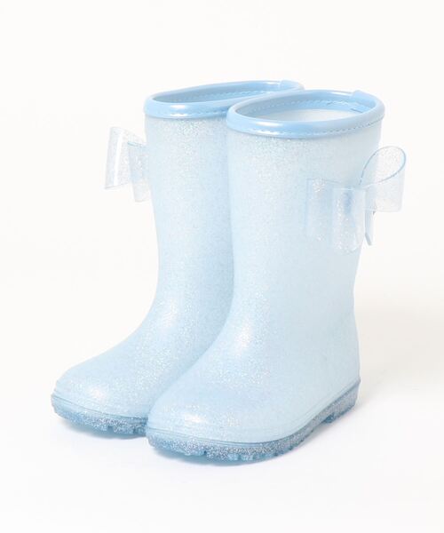 Catherine Cottage（キャサリンコテージ）の「サイドリボン　ラメレインブーツ（レインシューズ・キッズ・サックスブルー/ライラック・23/22/20/18/17/19/21/16）」の9枚目の写真