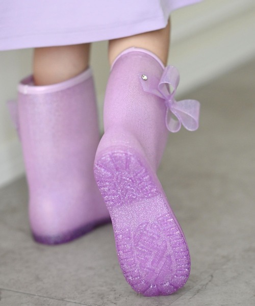 Catherine Cottage（キャサリンコテージ）の「サイドリボン　ラメレインブーツ（レインシューズ・キッズ・サックスブルー/ライラック・23/22/20/18/17/19/21/16）」の13枚目の写真