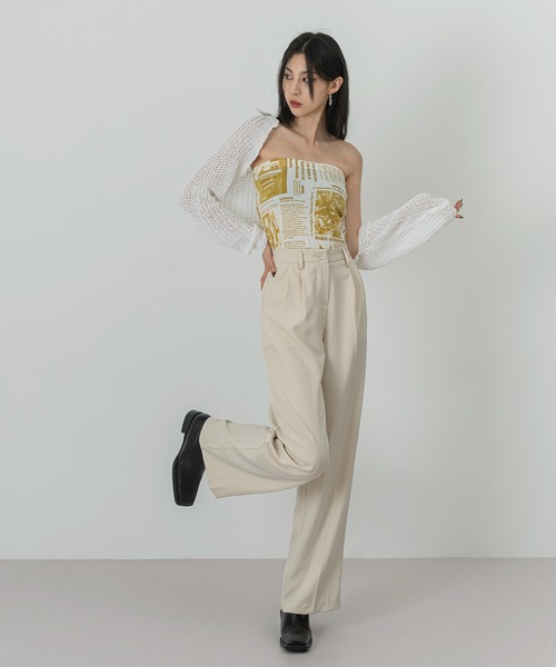 FOLLOWIN（フォロウィン）の「ネットニットボレロカーディガン（カーディガン/ボレロ・メンズ・ホワイト/ブラック・FREE）」の3枚目の写真