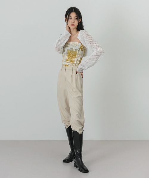 FOLLOWIN（フォロウィン）の「ネットニットボレロカーディガン（カーディガン/ボレロ・メンズ・ホワイト/ブラック・FREE）」の5枚目の写真