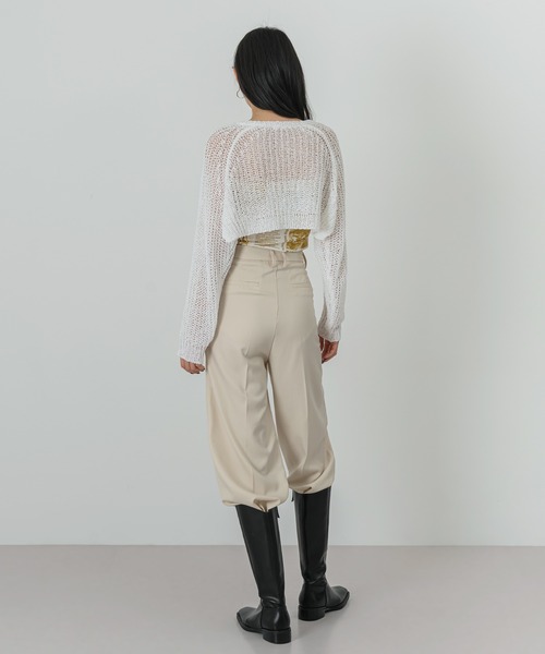 FOLLOWIN（フォロウィン）の「ネットニットボレロカーディガン（カーディガン/ボレロ・メンズ・ホワイト/ブラック・FREE）」の17枚目の写真