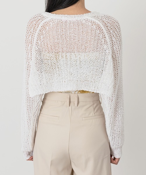 FOLLOWIN（フォロウィン）の「ネットニットボレロカーディガン（カーディガン/ボレロ・メンズ・ホワイト/ブラック・FREE）」の10枚目の写真