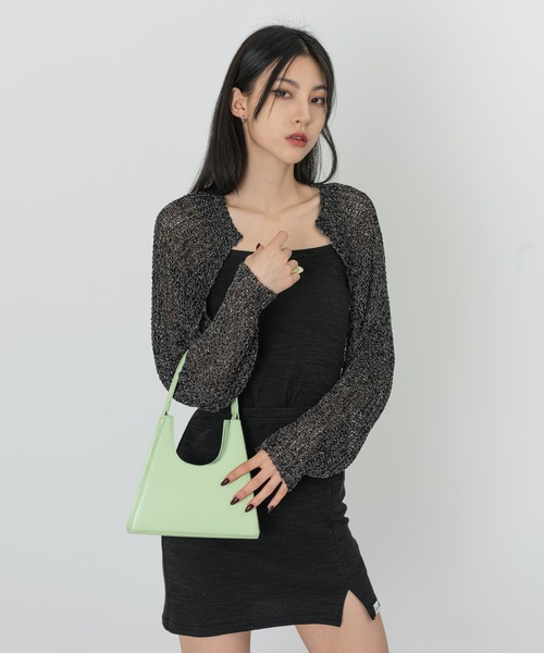 FOLLOWIN（フォロウィン）の「ネットニットボレロカーディガン（カーディガン/ボレロ・メンズ・ホワイト/ブラック・FREE）」の4枚目の写真