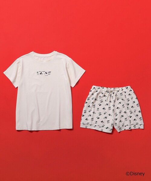 AG by aquagirl(エージーバイアクアガール)の「◆【ミッキー&フレンズ】ワンポイントキャラクターパジャマT 限定アイテム(Tシャツ/カットソー・レディース・オフホワイト/ガンメタ・38)」の6枚目の写真