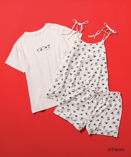 AG by aquagirl(エージーバイアクアガール)の「◆【ミッキー&フレンズ】ワンポイントキャラクターパジャマT 限定アイテム(Tシャツ/カットソー・レディース・オフホワイト/ガンメタ・38)」の8枚目の写真