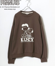 SNOOPY PEANUTS/スヌーピーキャラクタープリント スウェットトレーナー