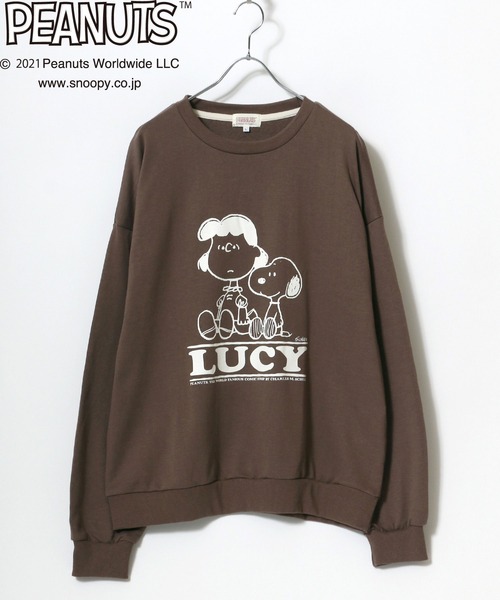 PEANUTS(ピーナッツ)の「SNOOPY PEANUTS/スヌーピーキャラクタープリント スウェットトレーナー(スウェット・レディース・ホワイト/ブラウン/ピンク/ホワイト系その他/ブルーグリーン・M/L)」の3枚目の写真