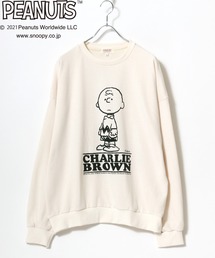 PEANUTS（ピーナッツ）の「SNOOPY PEANUTS/スヌーピーキャラクタープリント スウェットトレーナー（スウェット・メンズ）」