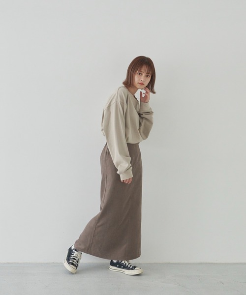 flaner(フラネ)の「ルーズ無地ロンTee【ユニセックス対応】(Tシャツ/カットソー・レディース・ホワイト/ベージュ/グレイッシュベージュ・MEDIUM/LARGE)」の11枚目の写真