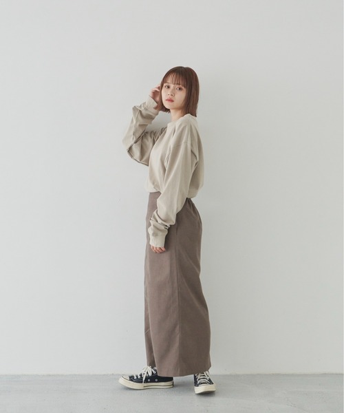 flaner(フラネ)の「ルーズ無地ロンTee【ユニセックス対応】(Tシャツ/カットソー・レディース・ホワイト/ベージュ/グレイッシュベージュ・MEDIUM/LARGE)」の12枚目の写真