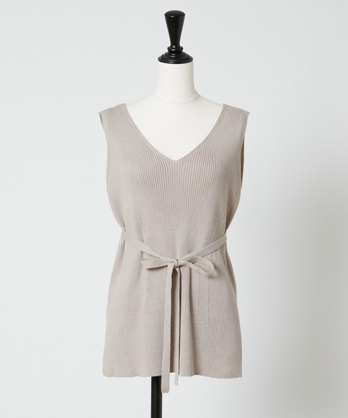 Rewde（ルゥデ）の「リネン混ノースリーブニット（1R14-07184）（ニット/セーター・レディース・ブラック/ベージュ/レンガ/ブルー・M）」の17枚目の写真