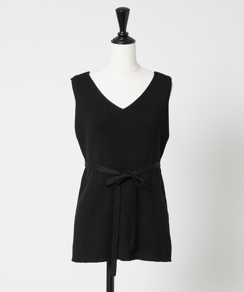 Rewde（ルゥデ）の「リネン混ノースリーブニット（1R14-07184）（ニット/セーター・レディース・ブラック/ベージュ/レンガ/ブルー・M）」の15枚目の写真