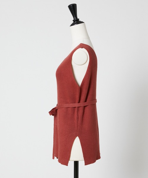 Rewde（ルゥデ）の「リネン混ノースリーブニット（1R14-07184）（ニット/セーター・レディース・ブラック/ベージュ/レンガ/ブルー・M）」の14枚目の写真