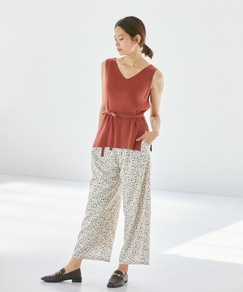 Rewde（ルゥデ）の「リネン混ノースリーブニット（1R14-07184）（ニット/セーター・レディース・ブラック/ベージュ/レンガ/ブルー・M）」の22枚目の写真