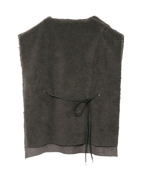 Ungrid（アングリッド）の「ボアノースリポンチョ（ポンチョ・レディース・チャコールグレー/モカ・FREE）」の9枚目の写真