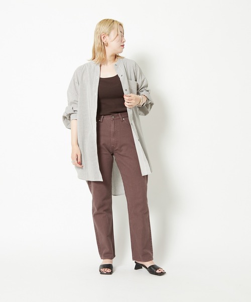 CIAOPANIC（チャオパニック）の「ストライプヨークギャザーシャツ（シャツ/ブラウス・レディース・オフホワイト/カーキ・FREE）」の12枚目の写真