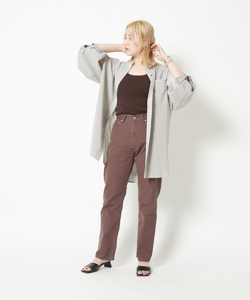 CIAOPANIC（チャオパニック）の「ストライプヨークギャザーシャツ（シャツ/ブラウス・レディース・オフホワイト/カーキ・FREE）」の13枚目の写真