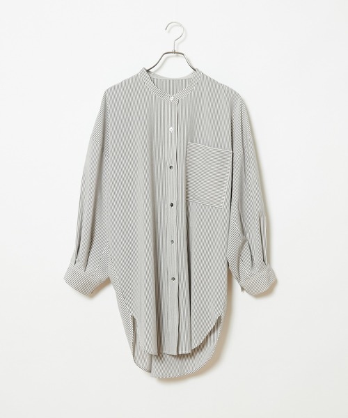 CIAOPANIC（チャオパニック）の「ストライプヨークギャザーシャツ（シャツ/ブラウス・レディース・オフホワイト/カーキ・FREE）」の18枚目の写真