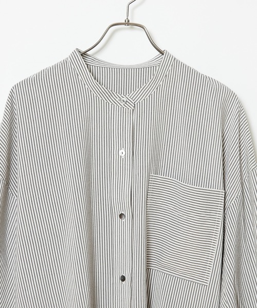 CIAOPANIC（チャオパニック）の「ストライプヨークギャザーシャツ（シャツ/ブラウス・レディース・オフホワイト/カーキ・FREE）」の19枚目の写真